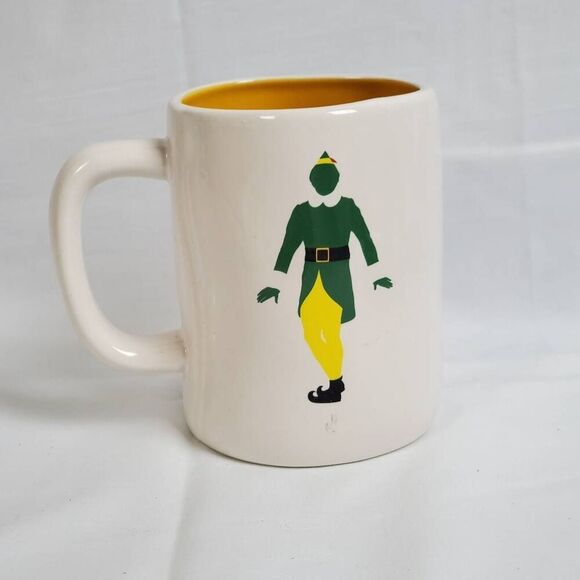 Rae Dunn “Smiling’s My Favorite” Mug Yellow Inside Buddy the Elf Holiday Christm - Picture 1 of 4